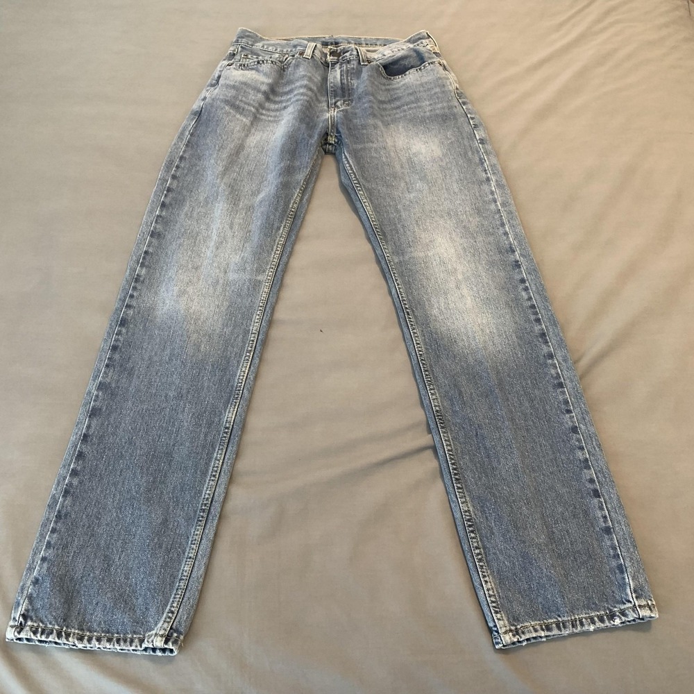 Levis 505 Jeans Mens 32x32 Blue Light Wash Straight Leg Zip Fly Vintage‎ Styling